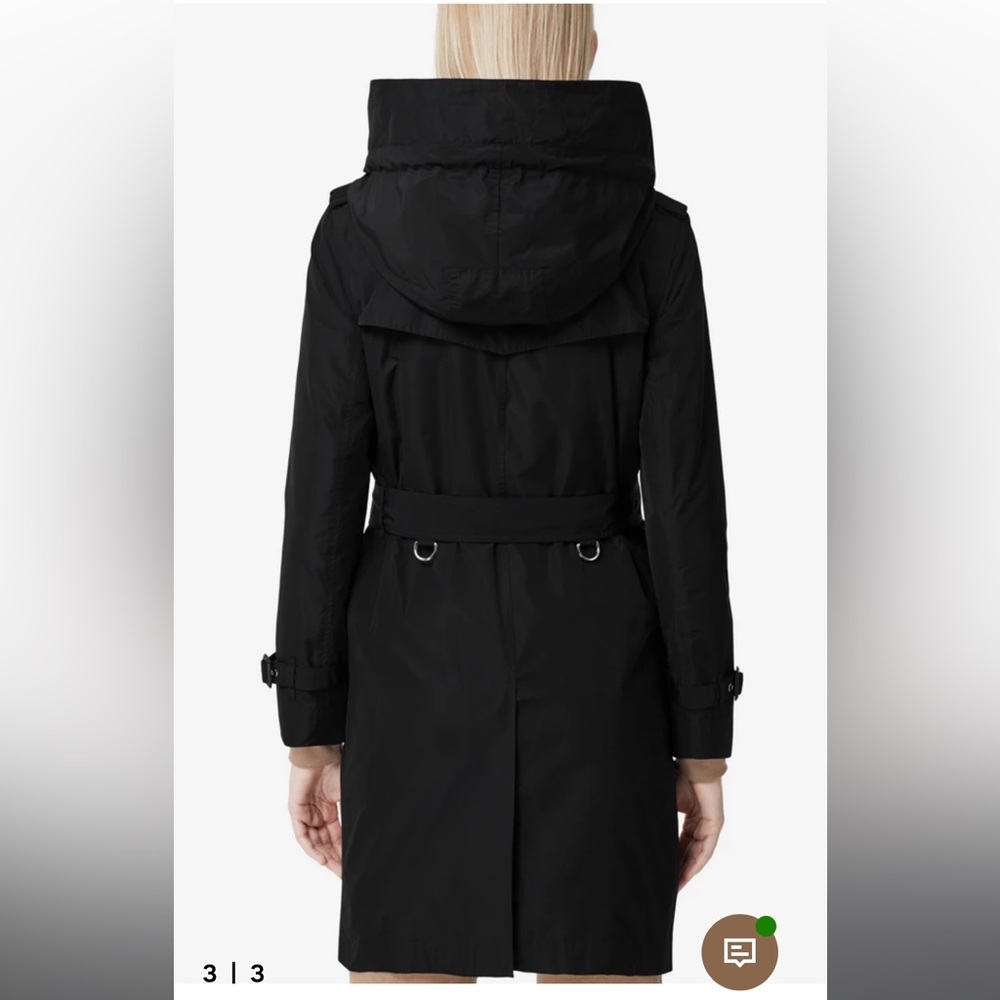 Detachable Hood Taffeta Kensington Burberry Trench Coat - Picture 7 of 8